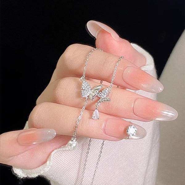 Women's Korean-style Tassel Butterfly Necklace Light Luxury Minority